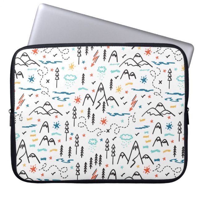 Berg Wandelpatroon Laptop Sleeve (Voorkant)