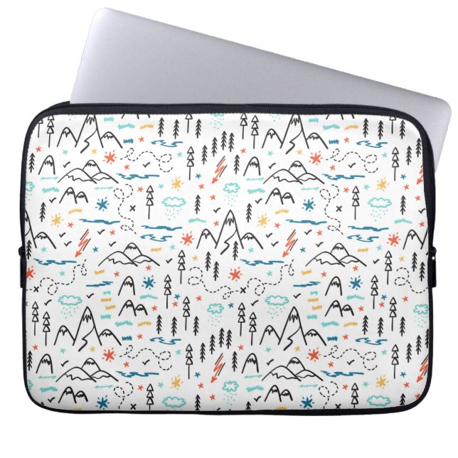 Berg Wandelpatroon Laptop Sleeve (Voorkant)