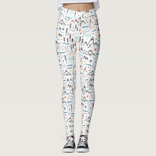 Berg Wandelpatroon Leggings (Voorkant)