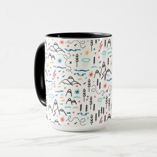 Berg Wandelpatroon Mok (Voorkant links)