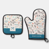 Berg Wandelpatroon Ovenwant & Pannenlap Set (Voorkant)