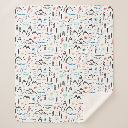 Berg Wandelpatroon Sherpa Deken (Voorkant)