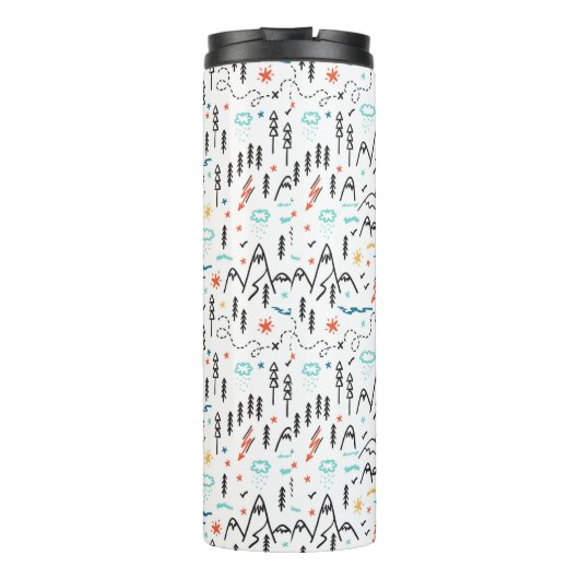 Berg Wandelpatroon Thermosbeker (Achterkant)