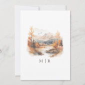 Berg Watercolor Bruiloft  Kaart (Achterkant)