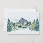 Berg Watercolor Elegante Rustieke Thema Trouwfeest RSVP Kaartje (Achterkant)