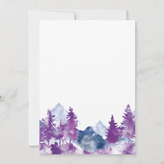 Berg Waterverf Elegant Rustiek Mauve Save The Date (Achterkant)