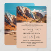 Berg Waterverf Evergreen Rustieke Bruiloft Kaart (Voorkant / Achterkant)