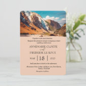 Berg Waterverf Evergreen Rustieke Bruiloft Kaart (Staand voorkant)