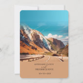 Berg Waterverf Evergreen Rustieke Bruiloft Kaart (Achterkant)