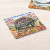 Berg Waterverf Landschap Bestemming Bruiloft C Kartonnen Onderzetters (Schuin)