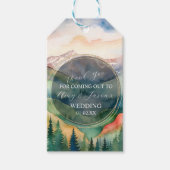 Berg Waterverf Landschap Bestemming Bruiloft Cadeaulabel (Voorkant)