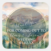 Berg Waterverf Landschap Bestemming Bruiloft