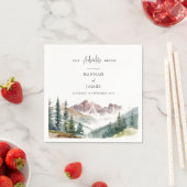 Berg Waterverf rustieke buiten bruiloft Servet (Insitu)