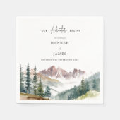 Berg Waterverf rustieke buiten bruiloft Servet (Voorkant)