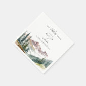 Berg Waterverf rustieke buiten bruiloft Servet (Hoek)