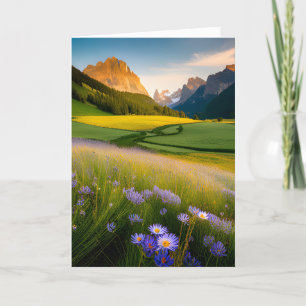 Berg Wildbloemen voor verjaardag Kaart