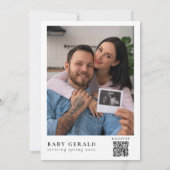 Berg Wilde Bloem Baby Shower Foto QR Code Kaart (Achterkant)
