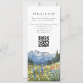 Berg Wilde Bloem Bloemencode QR Code Trouwen Kaart (Achterkant)