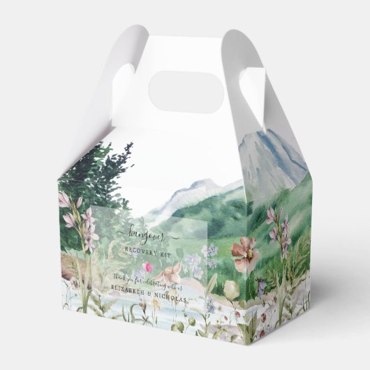 Berg Wilde Bloem | Trouw Hangover Kit Bedankdoosjes (Voorkant Zijde)