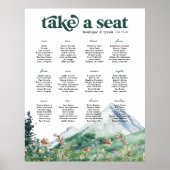 Berg Wilde Bloem | Trouwtafelstoelen Poster (Voorkant)