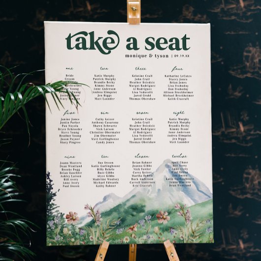 Berg Wilde Bloem | Trouwtafelstoelen Poster