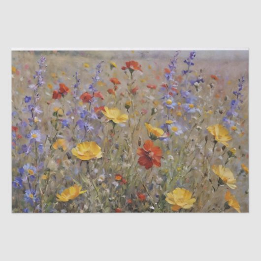Berg Wilde Bloemen Decoupage Tissuepapier (Voorkant)