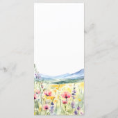 Berg Wilde Bloemen Weide Moderne Bloemige Trouwdag Menu (Achterkant)