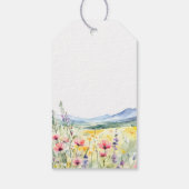 Berg Wilde Bloemen Weide Moderne Trouwdag Cadeaulabel (Achterkant)