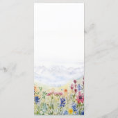 Berg Wilde Bloemen Weiland Whimsical Huwelijk Menu (Achterkant)