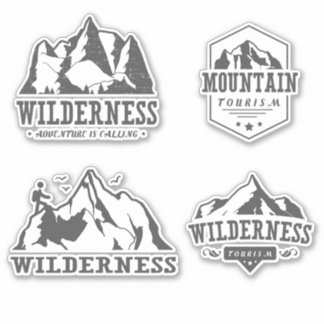Berg Wildernis Embleem Sticker