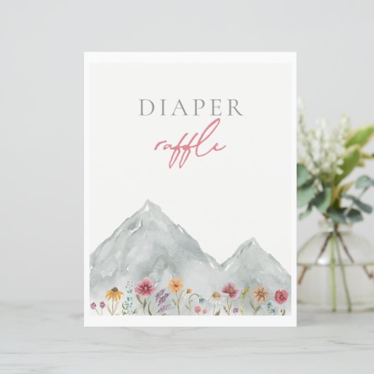 Berg Wildflower Luier Raffle teken (Staand voorkant)