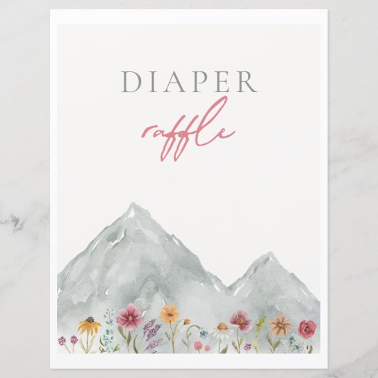 Berg Wildflower Luier Raffle teken (Voorkant)