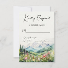 Berg & Wildflower Waterverf RSVP Kaartje