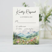 Berg & Wildflower Waterverf RSVP Kaartje (Staand voorkant)
