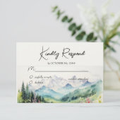 Berg & Wildflower Waterverf RSVP Kaartje (Staand voorkant)