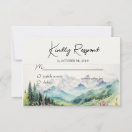 Berg & Wildflower Waterverf RSVP Kaartje