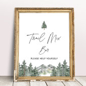 Berg Winter Baby Shower Trail Mix Bar Bord Poster