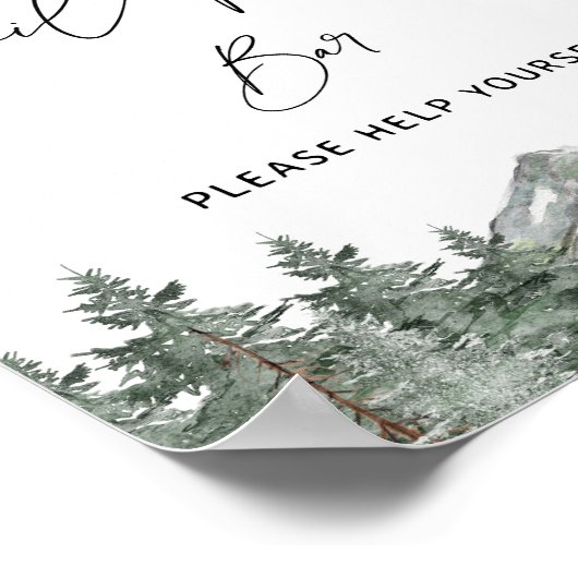 Berg Winter Baby Shower Trail Mix Bar Bord Poster (Hoek)