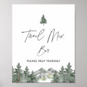 Berg Winter Baby Shower Trail Mix Bar Bord Poster (Voorkant)