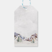 Berg Winter Besneeuwde Bos Bruiloft Dank Je Cadeaulabel (Achterkant)