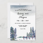 Berg Winter Bruiloft Kaart Save the Date (Voorkant)