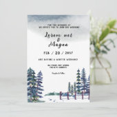 Berg Winter Bruiloft Kaart Save the Date (Staand voorkant)
