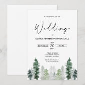 Berg Winter Elegante Trouw Uitnodiging (Voorkant / Achterkant)