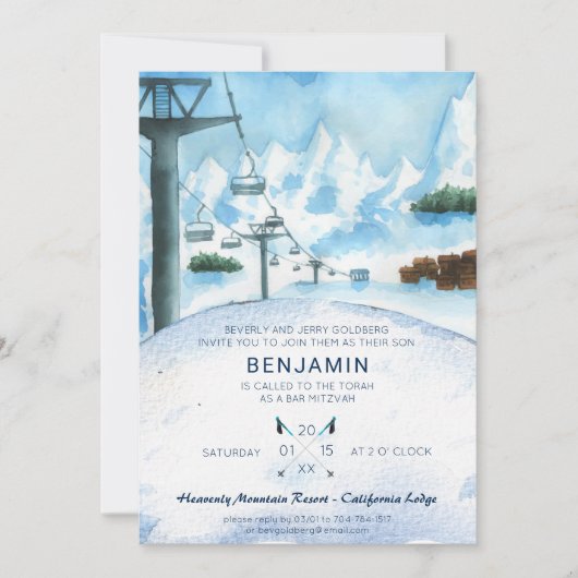 Berg Winter Skibar Mitzvah (Voorkant)