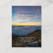 Berg zonnefoto-herdenkingskaart visitekaartje (Voorkant)