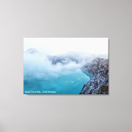 Berg Zwavel Blauwe Krater Landschap Reis Foto Canvas Afdruk