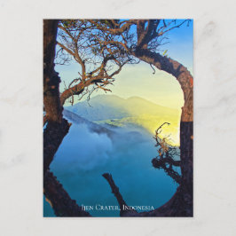 Berg Zwavelkrater Blauwe Vijver Frame Briefkaart