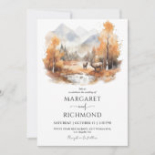 Bergachtig Boslandschap Bruiloft Kaart (Voorkant)