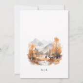 Bergachtig Boslandschap Bruiloft Kaart (Achterkant)