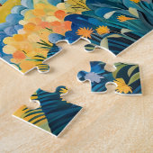 Bergachtig herfstlandschap met pad legpuzzel (Zijkant)